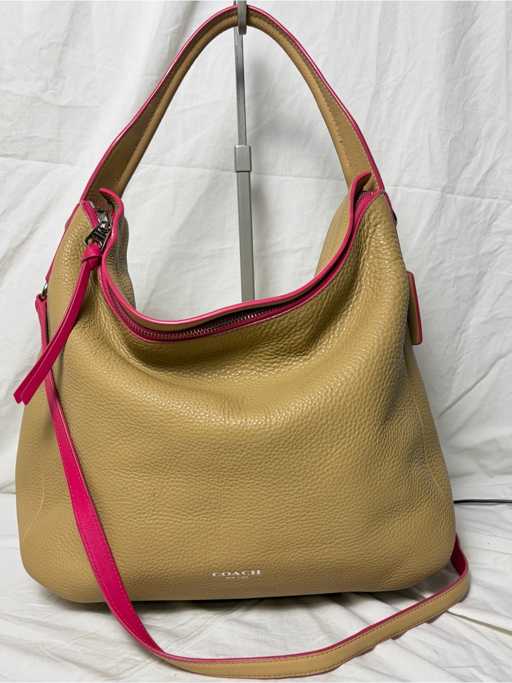 Coach Bleecker Edgepaint Sullivan Hobo Leather Bag Camel Pink 31624 – Like New